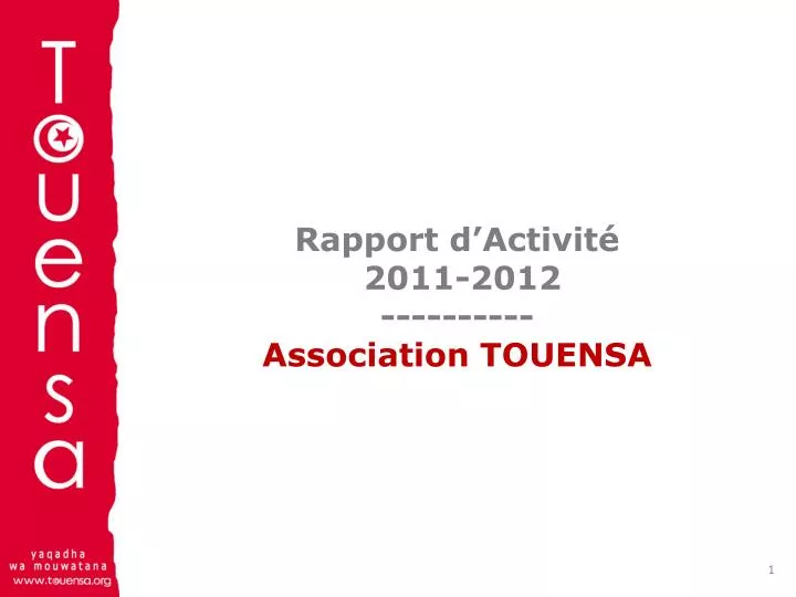 rapport d activit 2011 2012 a ssociation touensa