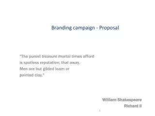 Branding campaign - Proposal