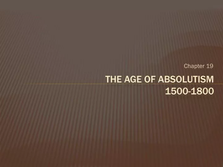 the age of absolutism 1500 1800