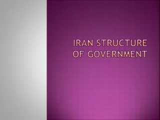 Iran Structure of Government