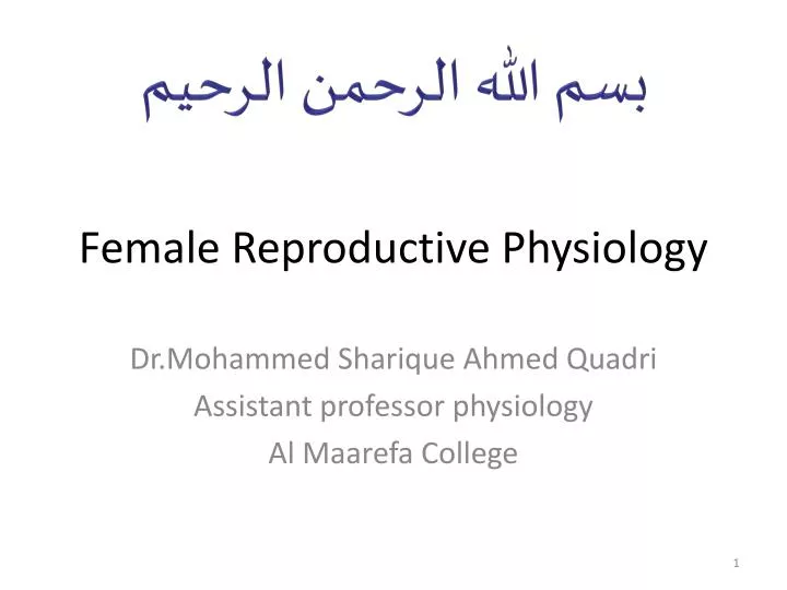 female r eproductive physiology