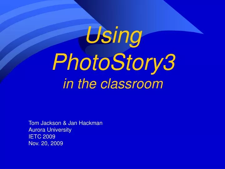 using photostory3 in the classroom