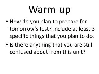 warm up