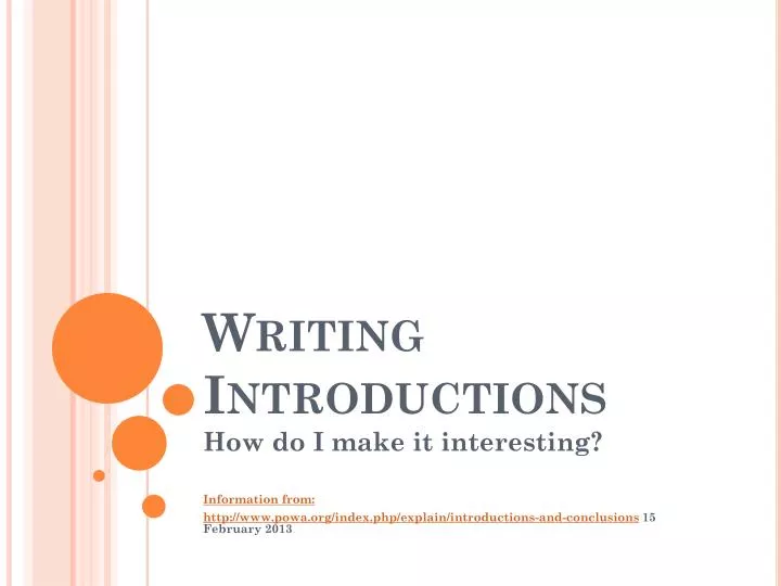 writing introductions