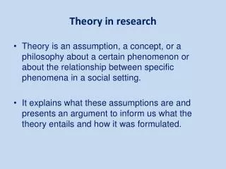 Theory in research