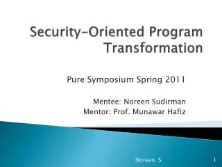 Security-Oriented Program Transformation