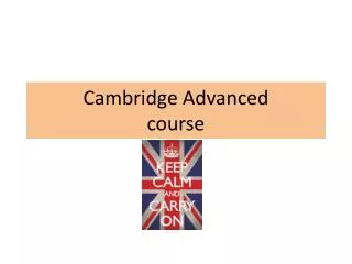 Cambridge Advanced course