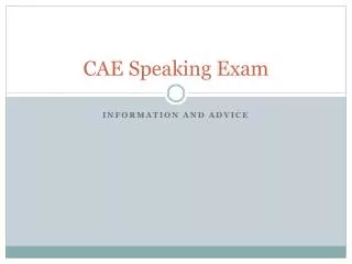 CAE Speaking Exam
