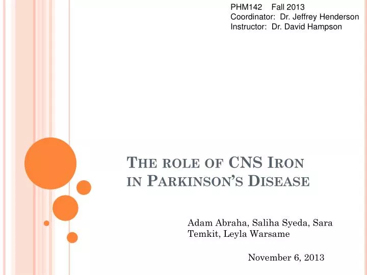 the role of cns iron in parkinson s disease