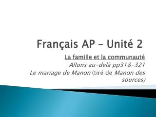 fran ais ap unit 2