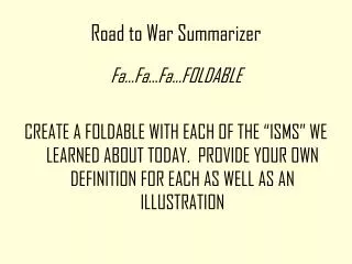 Road to War Summarizer