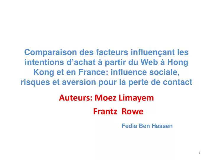 auteurs moez limayem frantz rowe fedia ben hassen