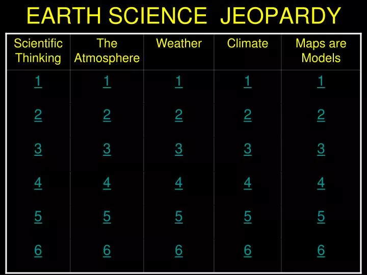 earth science jeopardy