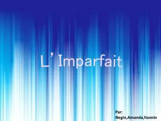 l imparfait