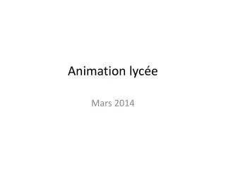animation lyc e