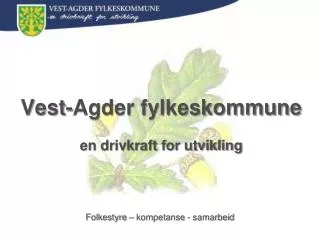 Vest-Agder fylkeskommune en drivkraft for utvikling