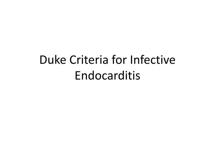 duke criteria for infective endocarditis