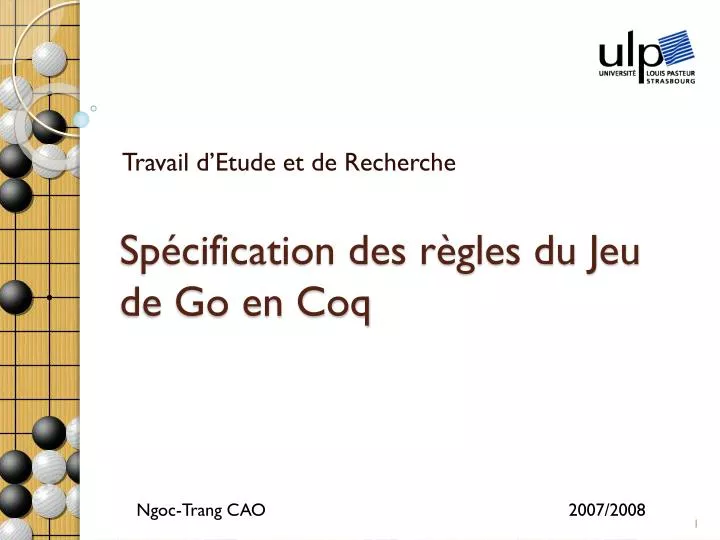 sp cification des r gles du jeu de go en coq