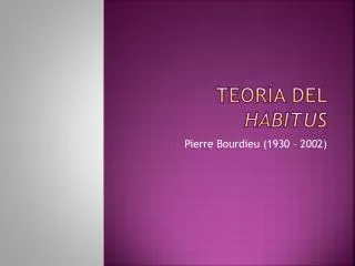 teor a del habitus