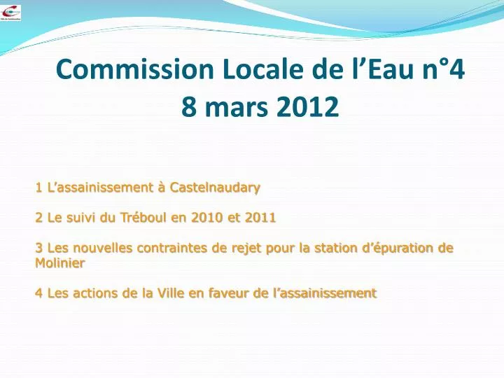 commission locale de l eau n 4 8 mars 2012