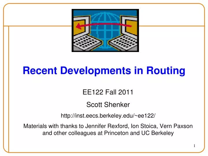recent developments in routing