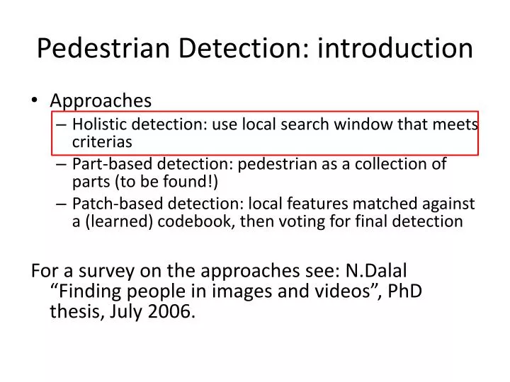 pedestrian detection introduction
