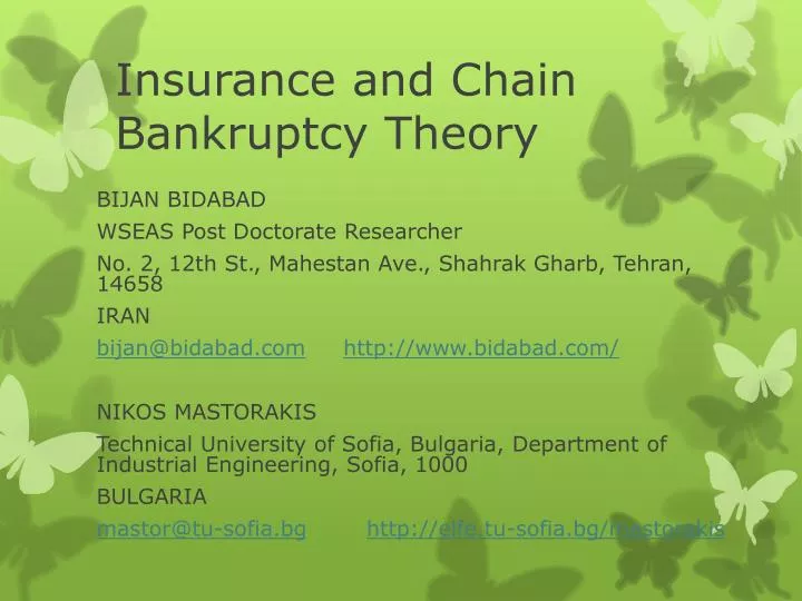 insurance and chain bankruptcy theory