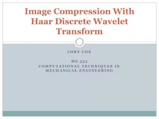 Image Compression With Haar Discrete Wavelet Transform