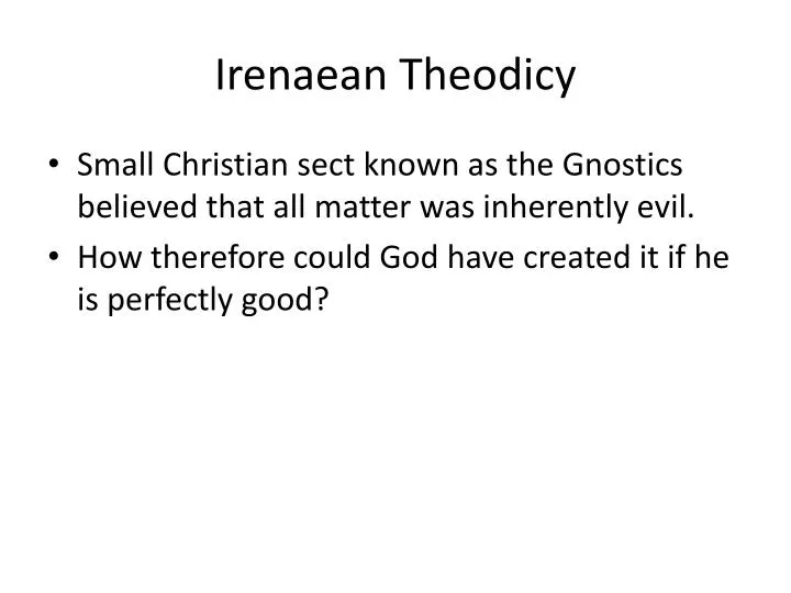 irenaean theodicy