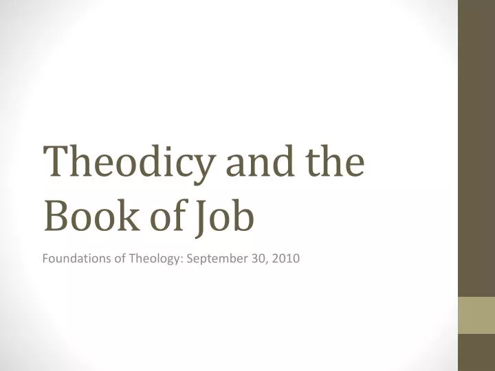 theodicy and the book of job