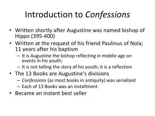 Introduction to Confessions