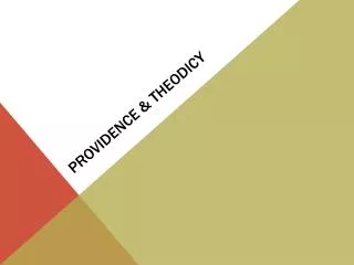 Providence &amp; theodicy
