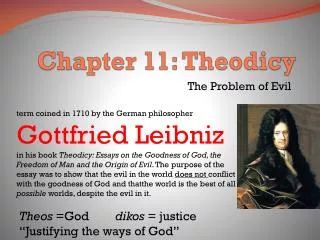Chapter 11: Theodicy