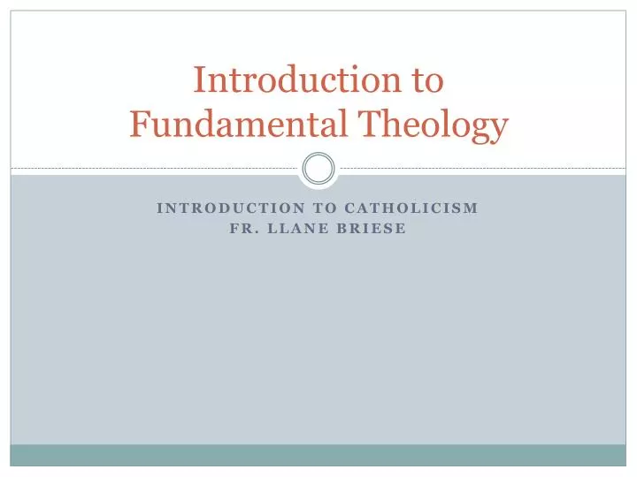 introduction to fundamental theology