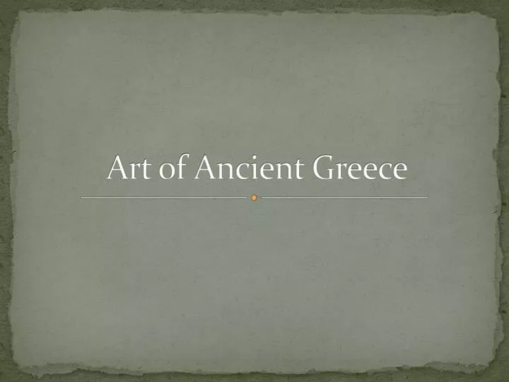 art of ancient greece