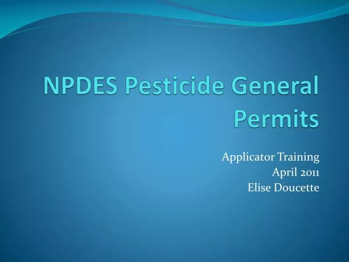 npdes pesticide general permits