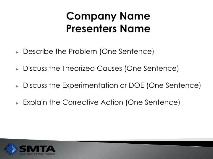 company name presenters name