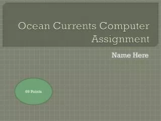 Ocean Currents Computer Assignment
