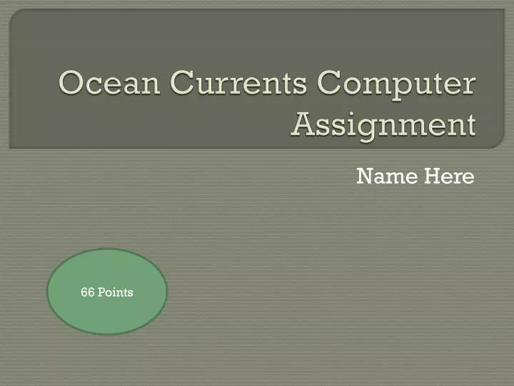ocean currents computer assignment