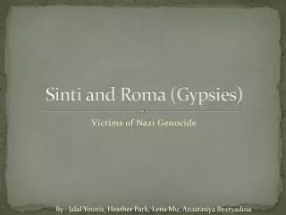 Sinti and Roma (Gypsies)