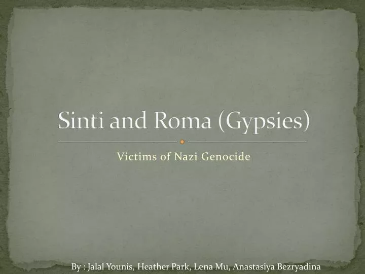 sinti and roma gypsies
