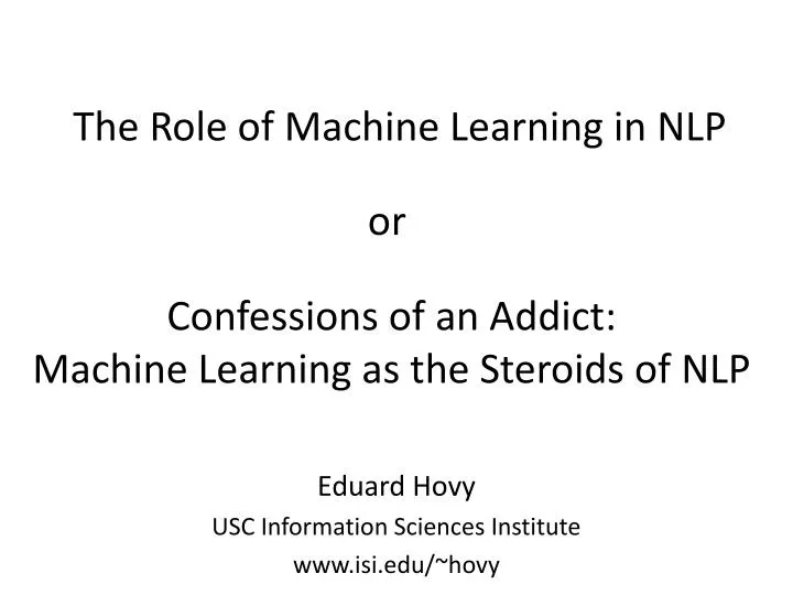 the role of machine learning in nlp