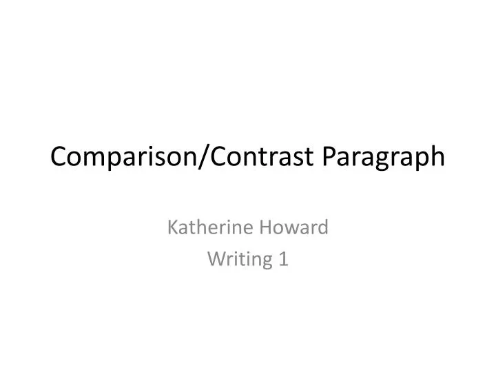 comparison contrast paragraph