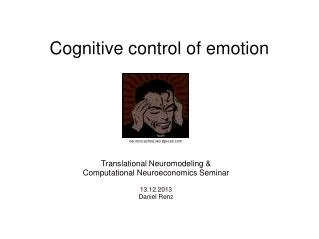 Cognitive control of emotion