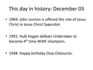 This day in history: December 03