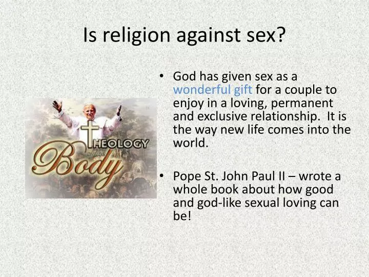 is religion against sex
