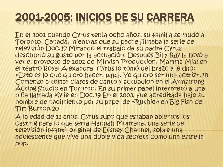 2001 2005 inicios de su carrera