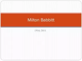 Milton Babbitt