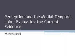 Perception and the Medial Temporal Lobe: Evaluating the Current Evidence