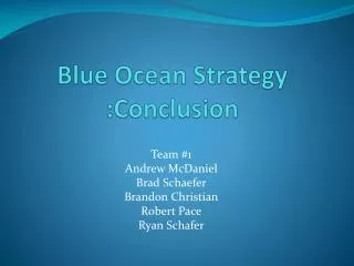 Blue Ocean Strategy :Conclusion